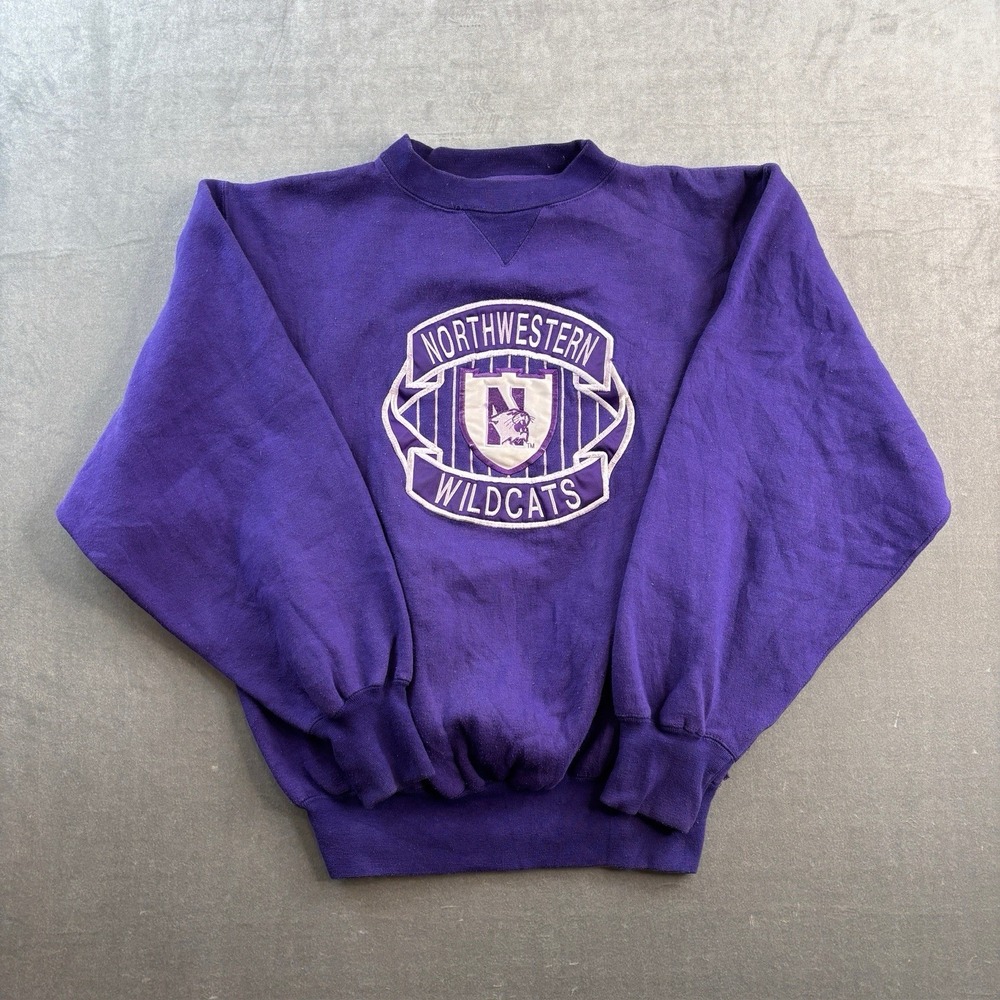 VTG Northwestern Wildcats Crewneck Sweatshirt Purple Mens XL